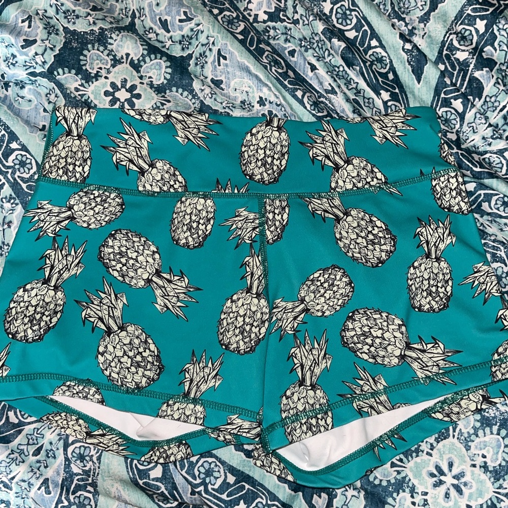 Pineapple spandex shorts
